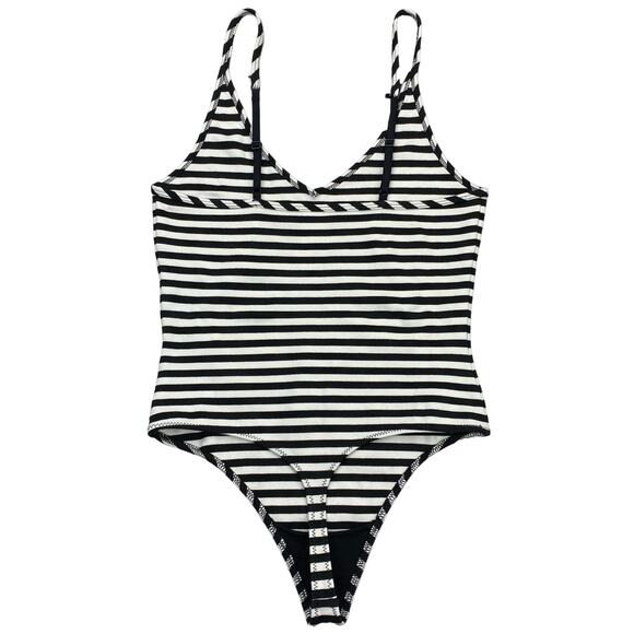 SUNDAY BEST Aritzia Annie Striped Thong Bodysuit Sz Small - Picture 7 of 8